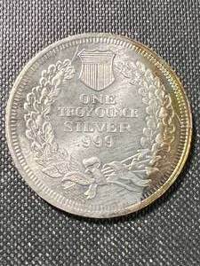 1 TROY OZ .999 FINE SILVER INDIAN HEAD CENT DESIGNED ROUND