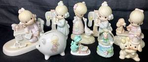 lot 77 image: Precious Moments Collection of Figurines, Piggy Bank and Snowglobe