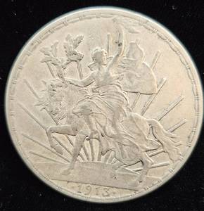 lot 10 image: 1913 Mexico Silver 1 Peso