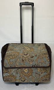lot 94 image: Rolling Tapestry Sewing Tote for Sewing Machine and Supplies