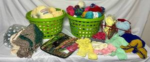 lot 122 image: Crochet Collection - Yarn, Needles, Unfinished Projects, Baby Clothes and more