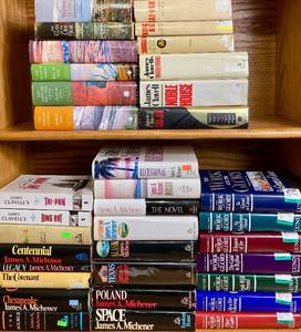 lot 39 image: Epic Novels and Historical Fiction Literature Collection (James Mischner-  14 Hardcover, Earths Children - 6 Hardcover,  The Work of Glory - 7 Hardcovers, James Clavel - 6 Harcovers  2 Paperbacks)