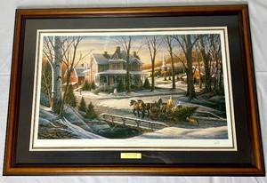 lot 30 image: Terry Redllin Homeward Bound Christmas 1988 Framed Print