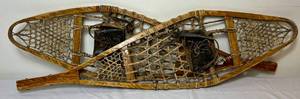 lot 26 image: Vintage Snowshoes Wood Rawhide Leather