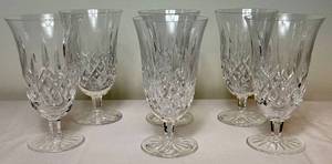 lot 71 image: Waterford Crystal Set of 6 Lismore Stemmed Iced Tea Glasses 6.75 H