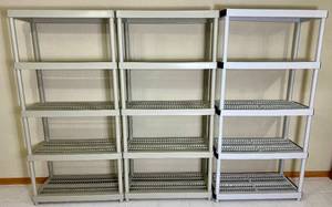 lot 86 image: Keter 5 Tier Ventilated Plastic Storage Shelving - 3 Units