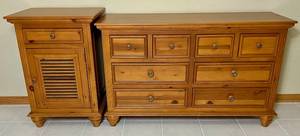 lot 88 image: Canyon Furniture Company I Drawer Nightstand with Door and 8 Drawer Dresser