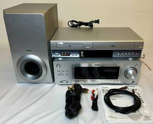 lot 90 image: RCA RT2760 5.1 Channel Home Theater System (Missing Speakers) and Toshiba SD-V290 DVD-VCR Combo (Missing Remote)
