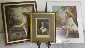 lot 85 image: Vintage Cherry Ripe John Everett Millais Print plus Bluebirds Bring Happiness & Song of the Bluebird by Zula Kenyon