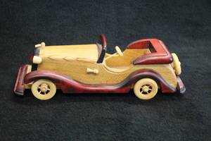 lot 1636 image: Wood Collectible Car Hand-Crafted Finish 12