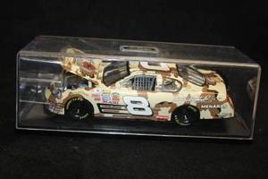 lot 1696 image: #8 Dale Earnhardt Menards Camo Diecast Metal Collectible 124 Scale with Case