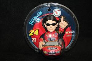 lot 1718 image: #24 Jeff Gordon DuPont Rock em Bobblehead (in original packaging)