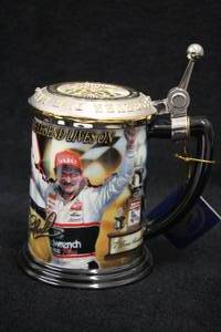 lot 1758 image: The Franklin Mint Earnhardt The Legend Lives On The Legend Lives On Series Commemorative Tankard with Certificate of Authenticity