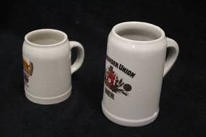 lot 1821 image: Lot of (2) Ceramic Collectors Beer Tankards - Addison Oktoberfest 2013, Dortmunder Union Bier