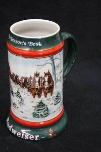 lot 1784 image: Ceramarte (Brazil) Collectors Series Budweiser Clydesdales 1991 Collectors Beer Tankard 7