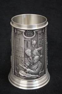lot 1817 image: 1987 The Franklin Mint 100th Anniversary Issue Sherlock Holmes Fine Pewter Collectors Beer Tankard 6 with Certificate of Authenticity