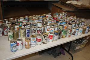 lot 1838 image: Lot of (95) Vintage Beer Cans - Schlitz, Old Milwaukee, Pabst Blue Ribbon, Falstaff, Busch, Strohs, Dixie and more