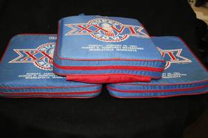 lot 1829B image: Lot of (3) Super Bowl XXVI 1992 Metrodome Minneapolis Collectors Seat Cushions
