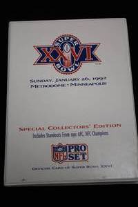 lot 1829A image: Super Bowl XXVI 1992 Metrodome Minneapolis Collectors Football Cards in Album