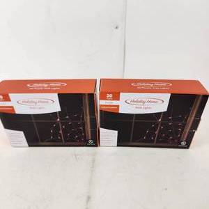 Lot Of Two New Holiday Home Web Lights 20 Lights Corner Web Size 24 x 24 White Wire IndoorOutdoor