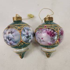Lot Of Two Beautiful 1998 Bradford Editions Ornaments The Ruby-throated Hummingbird And The Annas Hummingbird