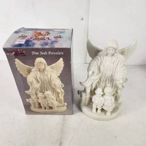 Celestial Spirits Fine Jade Porcelain Figurine Angel Two Small Children