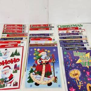 Large Lot Of ChristmasNew Years Window Clings New Some Vintage
