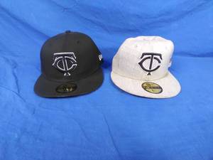 lot 182 image: Two Fitted MN Twins MLB Baseball Caps Size 6 78