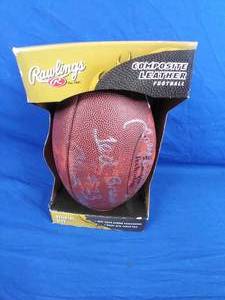 lot 235 image: Signed Football Minnesota Vikings #23 Ted Brown #47 Joey Browner NFL