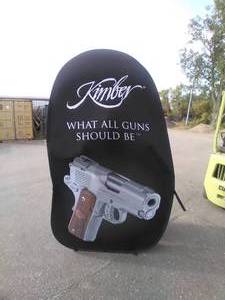lot 237 image: Folding 6 Kimber Hand Gun Advertising Banner