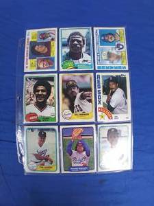 lot 254 image: Sheet of Vintage MLB Baseball Cards From The 1980s and 1990s Lasorda, Rice, Henderson, Rose, Etc.