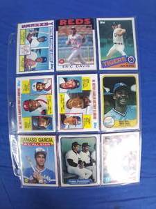 lot 255 image: Sheet of Vintage MLB Baseball Cards From the 1980s and 1990s Hershiser, Morris, Ripken, Etc.