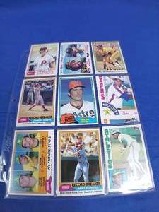 lot 257 image: Sheet of Vintage MLB Baseball Cards From the 1980s and 1990s Henderson, Ryan, Stargell, Etc. 