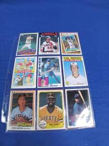 lot 258 image: Sheet of Vintage MLB Baseball Cards From the 1980s and 1990s Carew, Morris, Martin, Etc.
