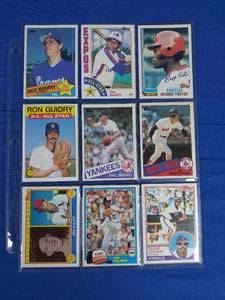 lot 259 image: Sheet of Vintage MLB Baseball Cards From the 1980s and 1990s Palmer, Kaat, Jackson, Etc. 