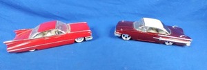 lot 274 image: Jada  124 Scale Cast Iron Cars 1960 Chevy Impala and 1959 Cadillac Deville