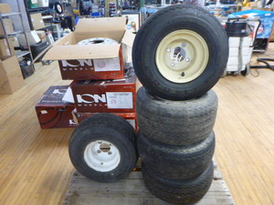 5 Golf Cart Tires on 4-Hole Rims