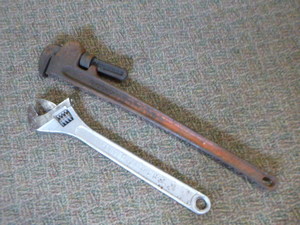 Pipe Wrench and Crescent Wrench