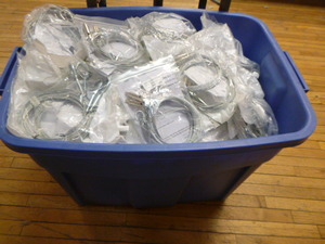 Tote of Aircraft Cable Hangers with Hooks