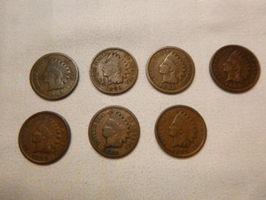 7 Indian Head Pennies