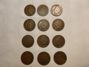 12 Indian Head Pennies