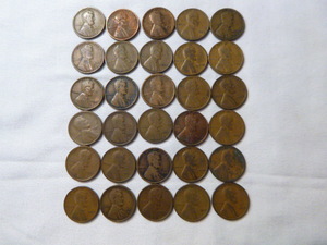 30 Wheat Back Pennies