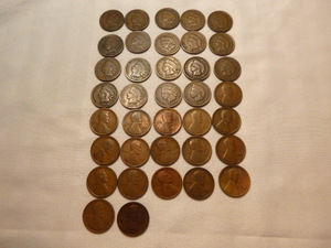 37 Indian Head and Wheat Back Pennies