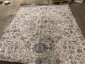 Hampton Bay Osprey Blue 8 ft. x 10 ft. Floral Medallion IndoorOutdoor Area Rug Customer Returns See Pictures