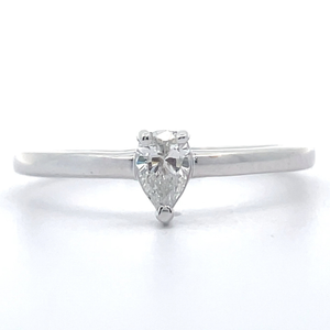 Pear 0.25 Carat Diamond Solitaire Ring in 14k White Gold