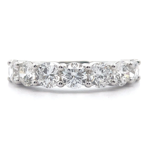 2.25 Carat Diamond 7-Stone Semi-Eternity Ring in 14k White Gold $3,875 Retail VIDEO
