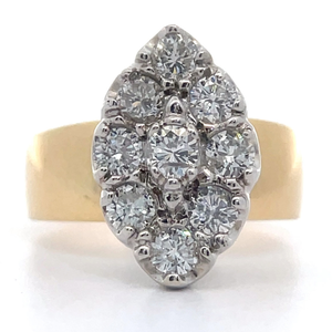 1.35 Carat Natural Diamond Cluster Ring in 14k Yellow Gold $3,255 Retail VIDEO