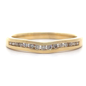 0.16 Carat Diamond Curved Channel Stacking Ring in 18k Yellow Gold