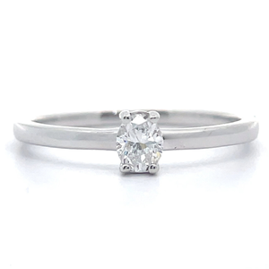 Oval 0.25 Carat Diamond Solitaire Ring in 14k White Gold