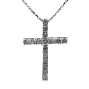 Classic 0.50 Carat Diamond Cross Pendant Necklace
